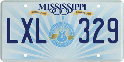 MS license plate LXL329