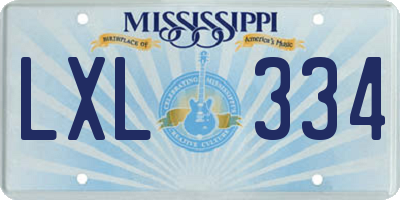 MS license plate LXL334