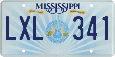 MS license plate LXL341