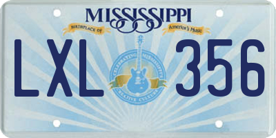 MS license plate LXL356