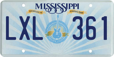 MS license plate LXL361