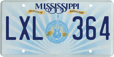 MS license plate LXL364