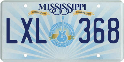 MS license plate LXL368