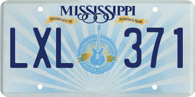 MS license plate LXL371