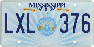 MS license plate LXL376