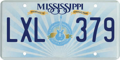 MS license plate LXL379