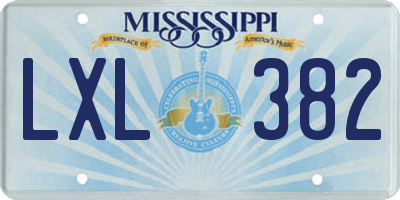 MS license plate LXL382