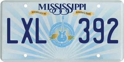 MS license plate LXL392