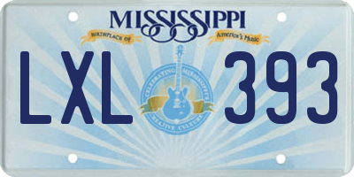 MS license plate LXL393