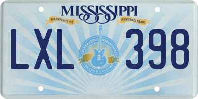MS license plate LXL398