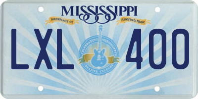 MS license plate LXL400