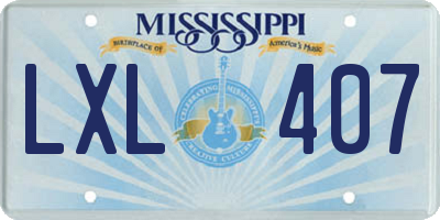 MS license plate LXL407