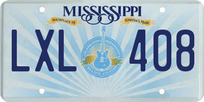 MS license plate LXL408
