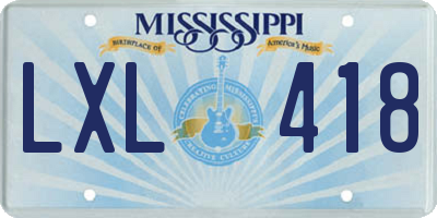 MS license plate LXL418