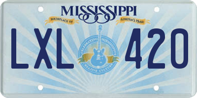 MS license plate LXL420