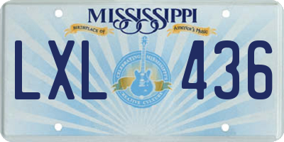 MS license plate LXL436