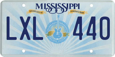 MS license plate LXL440