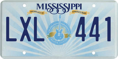 MS license plate LXL441