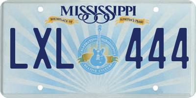 MS license plate LXL444