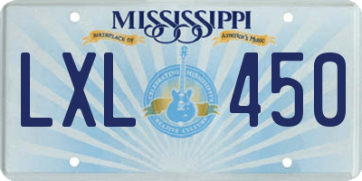 MS license plate LXL450