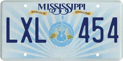 MS license plate LXL454