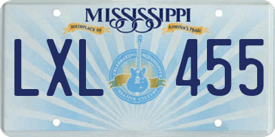 MS license plate LXL455