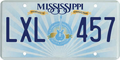 MS license plate LXL457