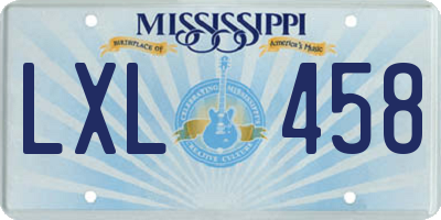 MS license plate LXL458