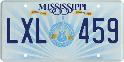 MS license plate LXL459