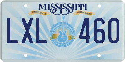 MS license plate LXL460