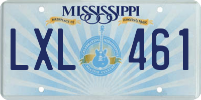 MS license plate LXL461