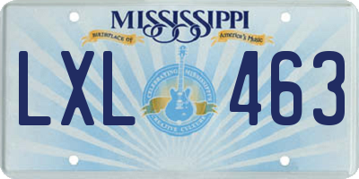 MS license plate LXL463