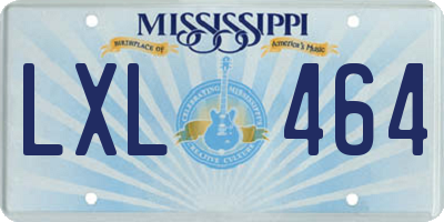 MS license plate LXL464