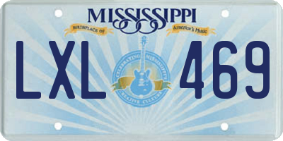 MS license plate LXL469