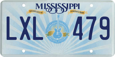 MS license plate LXL479