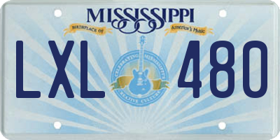 MS license plate LXL480