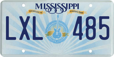 MS license plate LXL485
