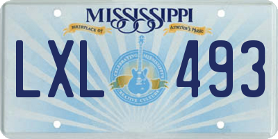 MS license plate LXL493