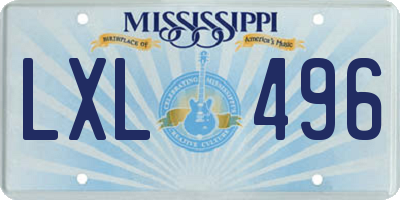 MS license plate LXL496