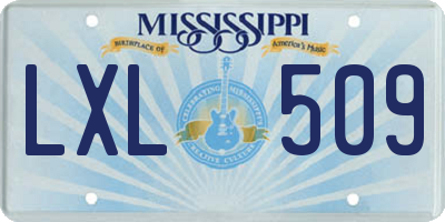 MS license plate LXL509