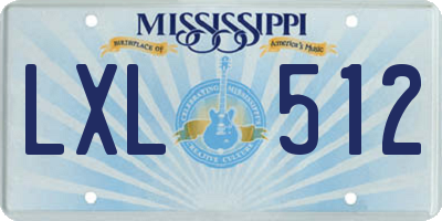 MS license plate LXL512