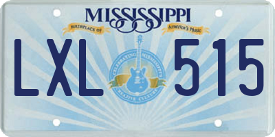 MS license plate LXL515