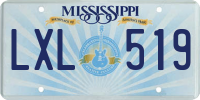 MS license plate LXL519