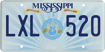 MS license plate LXL520