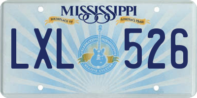 MS license plate LXL526