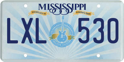 MS license plate LXL530