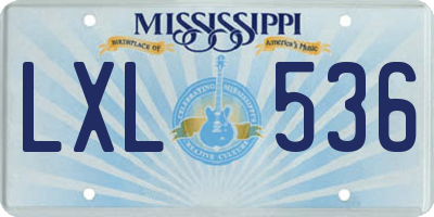 MS license plate LXL536