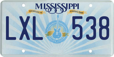 MS license plate LXL538