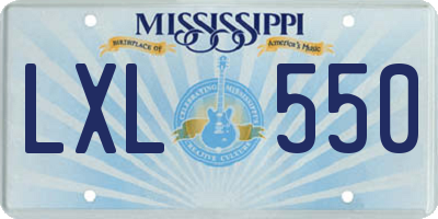 MS license plate LXL550