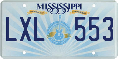 MS license plate LXL553
